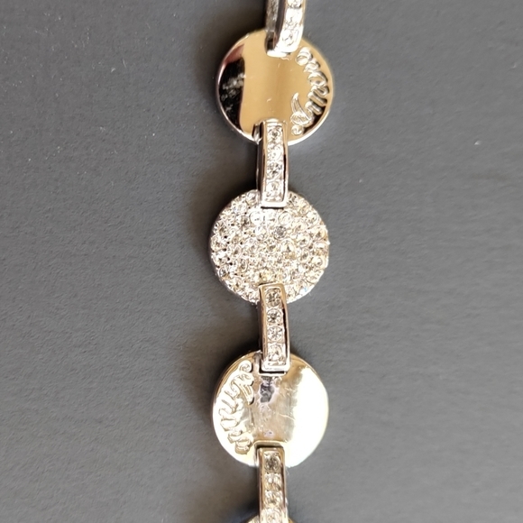 La Vita Amore Rhodium Plated Rhinestone Bracelet - Picture 4 of 7